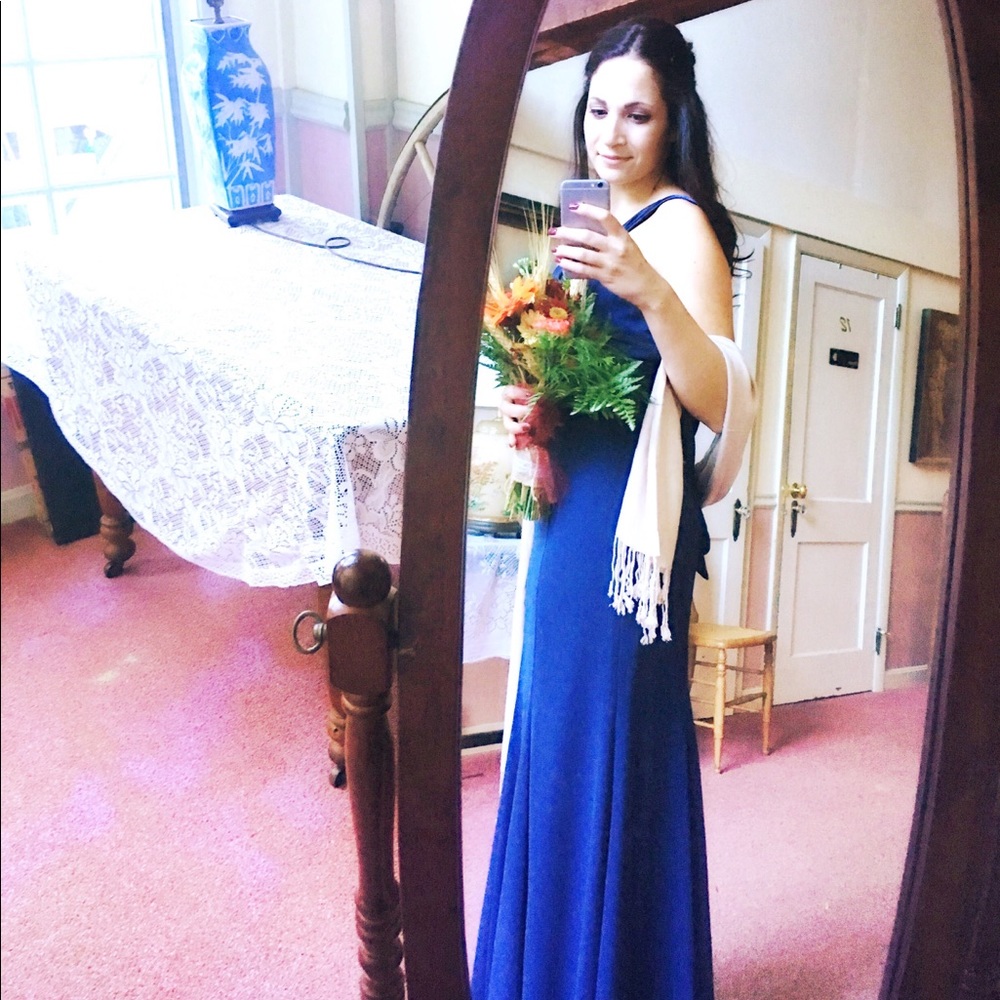Navy Blue Floor Length Gown